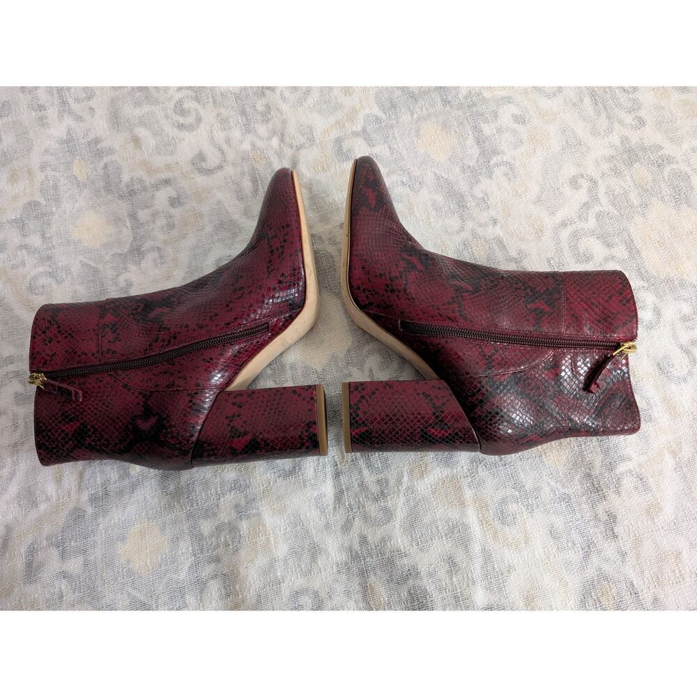 Twin-Set Leather Ankle Boots in Red Python Print Size 40 / US 10 - Picture 6 of 12